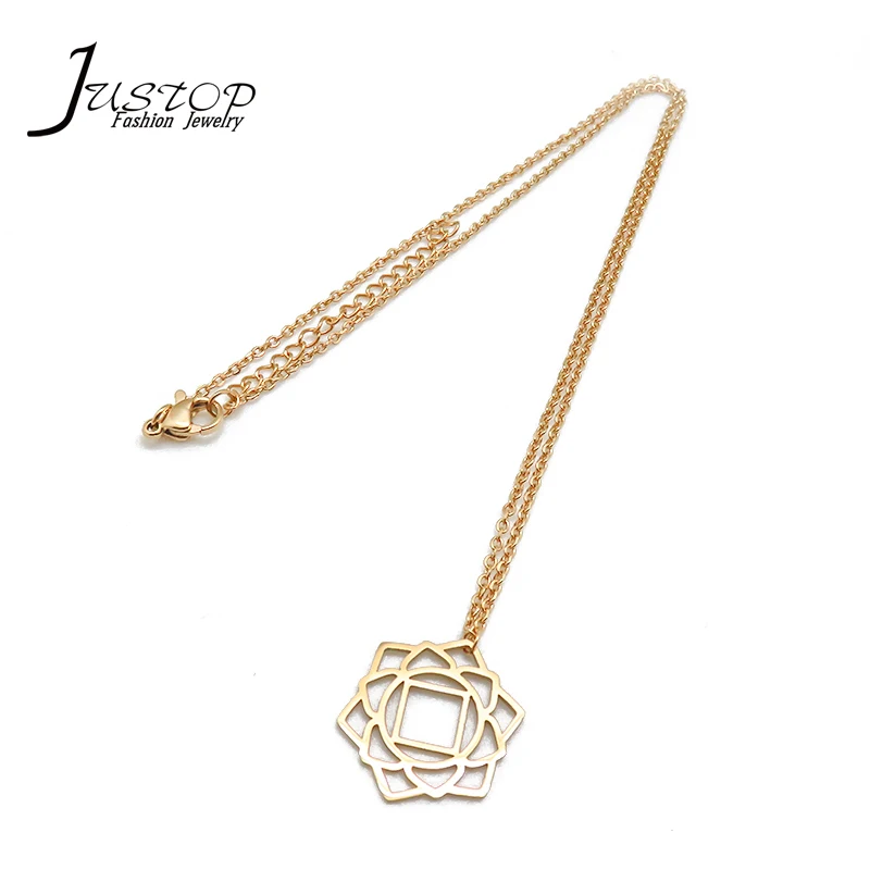 Gold Filled Stainless Steel Flower Design Multi Heart Hollow Pendant Necklaces