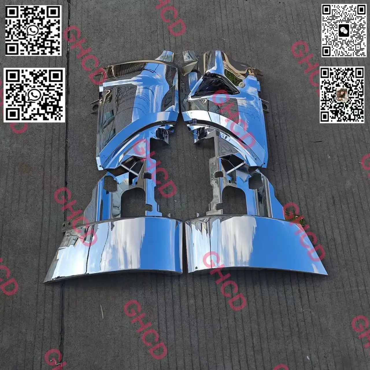 GHCD Factory Price/high Quality Chrome-plated Corner Panel (flat&curve) for Japanese Truck HIN MEGA 500(2003-ON) details
