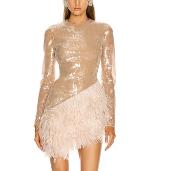 sexy feather dress