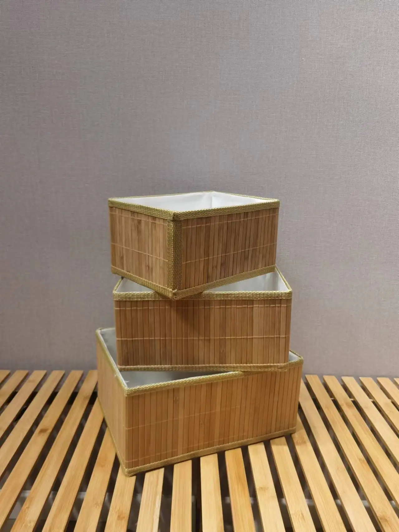 Hot Selling Bamboo Storage Basket Set Of Three Buy Natural Material Wholesale Storage Baskets