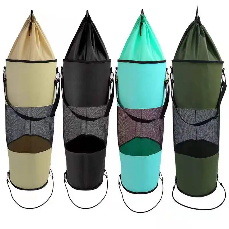 AHIER Boat Trash Can, Portable Mesh Boat Storage Bag Outdoor Reusable Garbage