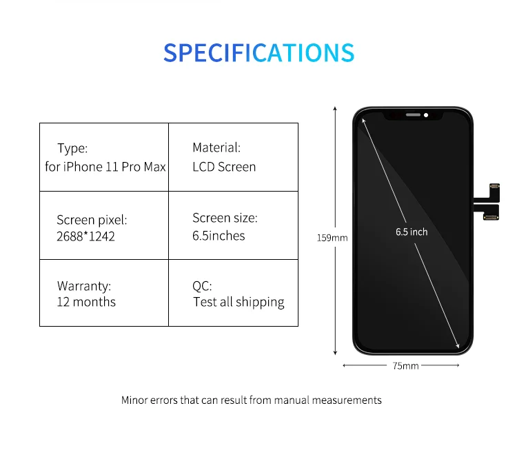 Ecran Lcd Original Pour Apple Iphone 11 Pro Max Haut De Gamme Nouveau Livraison Gratuite Buy For Iphone 11 Screen Lcd For Iphone Parts Lcd For Apple Iphone 11 Pro Lcd Display Product On Alibaba Com
