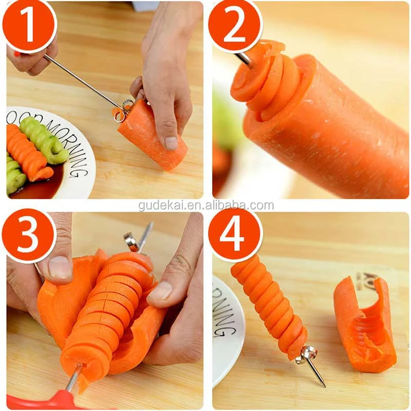 Spiral Screw Slicer Potato Tower Spiral Manual Plastic Carrot Cucumber Vegetable