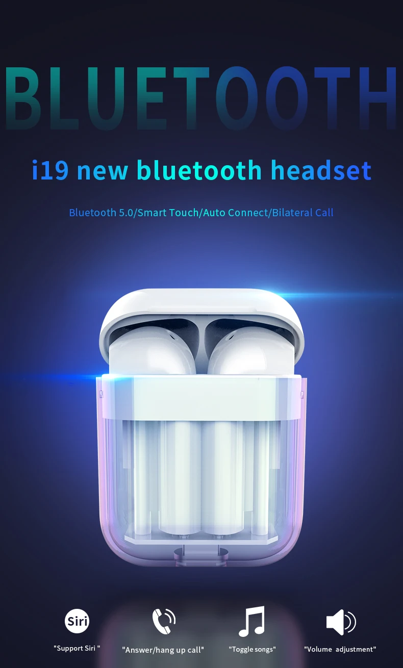New arrival BT 5.0 earbuds portable earphone stereo earbuds i19 - ANKUX.COM