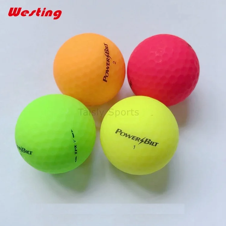 
colorful 2 piece matte golf balls tour quality soft golf matte ball 