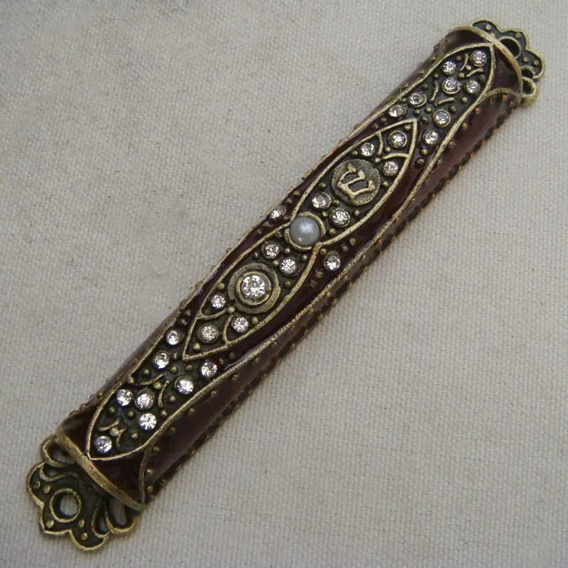 Jerusalem Painted Antique Metal Mezuzah Case Buy Jerusalem Painted