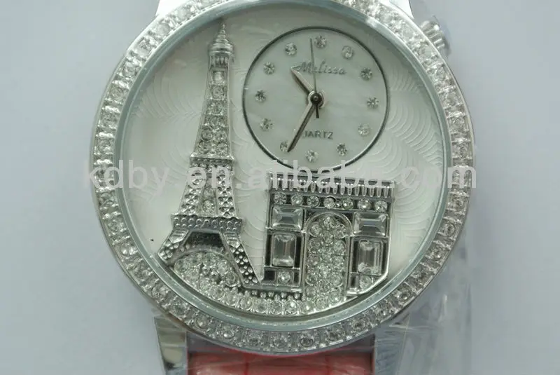 Classic Hot Selling Melissa Ladies 3D Dial Eiffel Tower Waterproof Magnetic Womens Watches