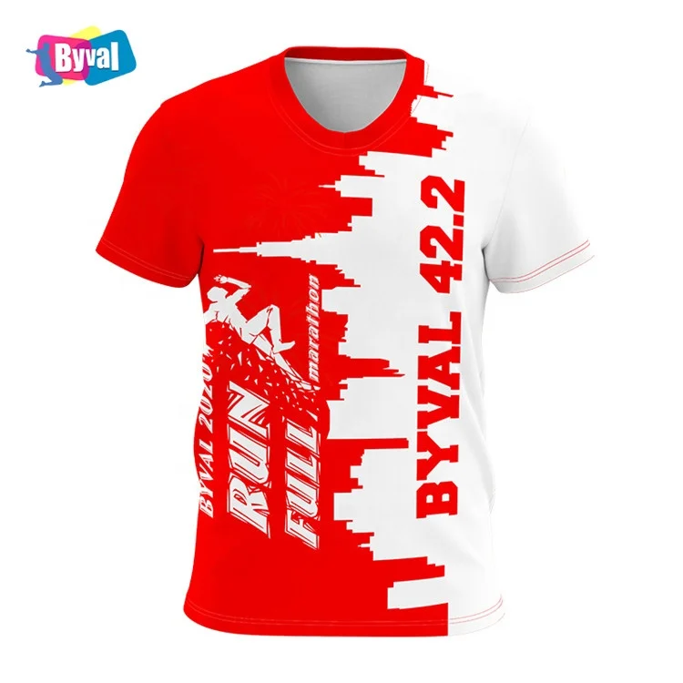 

Byval Men 100% Polyester Quick Dry Performance T-shirts Mens Running Sports Tshirt Digital Print Custom Sublimation T Shirts