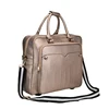 Modern design gold pu leather slim laptop bag with craft trolley bag
