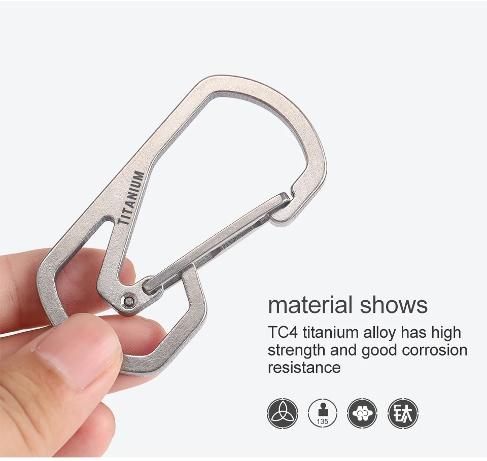 Titanium Carabiner Keychain Antilost Quick Release Men's Keychain Hook