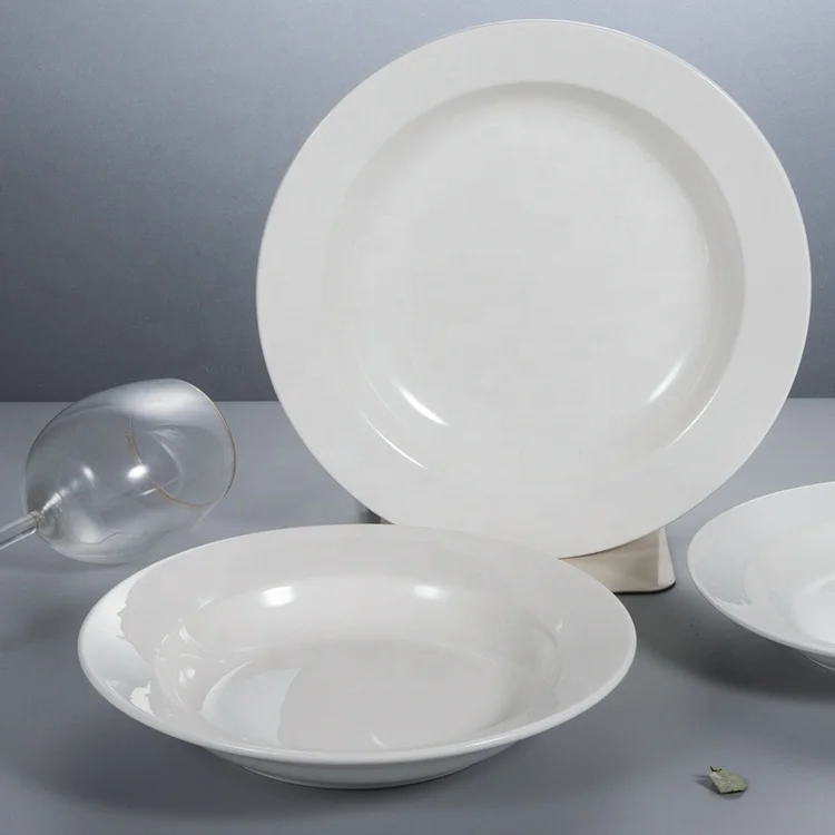 chaozhou manufacturer wholesale white hotel catering restaurant plates ceramic crockery porcelain tableware