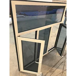 Dallas arched top with grilles french open aluminum handle safety glass house wood window