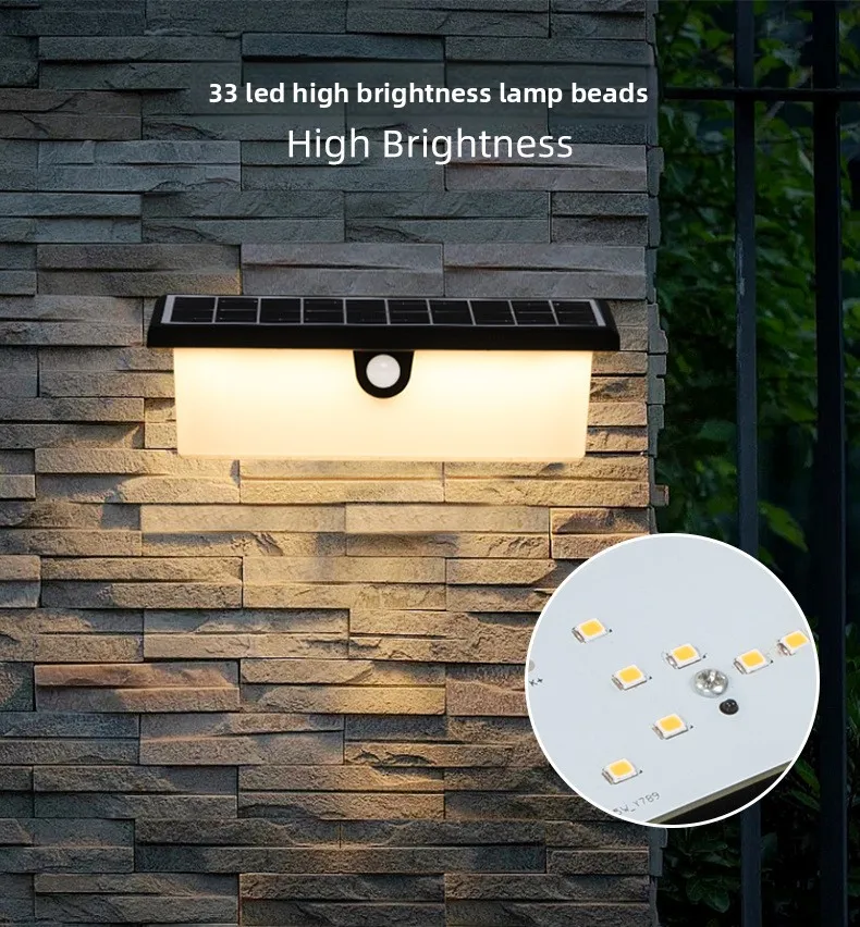 product waterproof decorative lamp wall fence garden outdoor solar lights wall mount led solar wall light-4