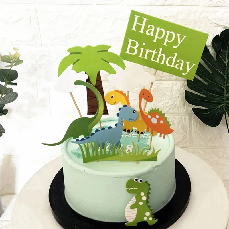 Dinosaur Theme Happy Birthday Cake Topper Decoration Birthday Party ...