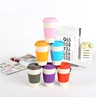 FDA LFGB Customized Eco Reusable Bamboo Fiber Coffee Mug Bamboo Fiber Cup with Lid and Sleeve