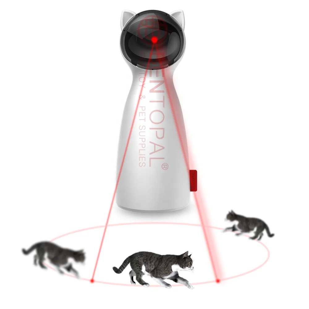 
LED Laser Funny Toy Auto Rotating Cat Exercise Training Entertaining Toy Multi-Angle Adjustable USB Charge Cat Interactive Toy 