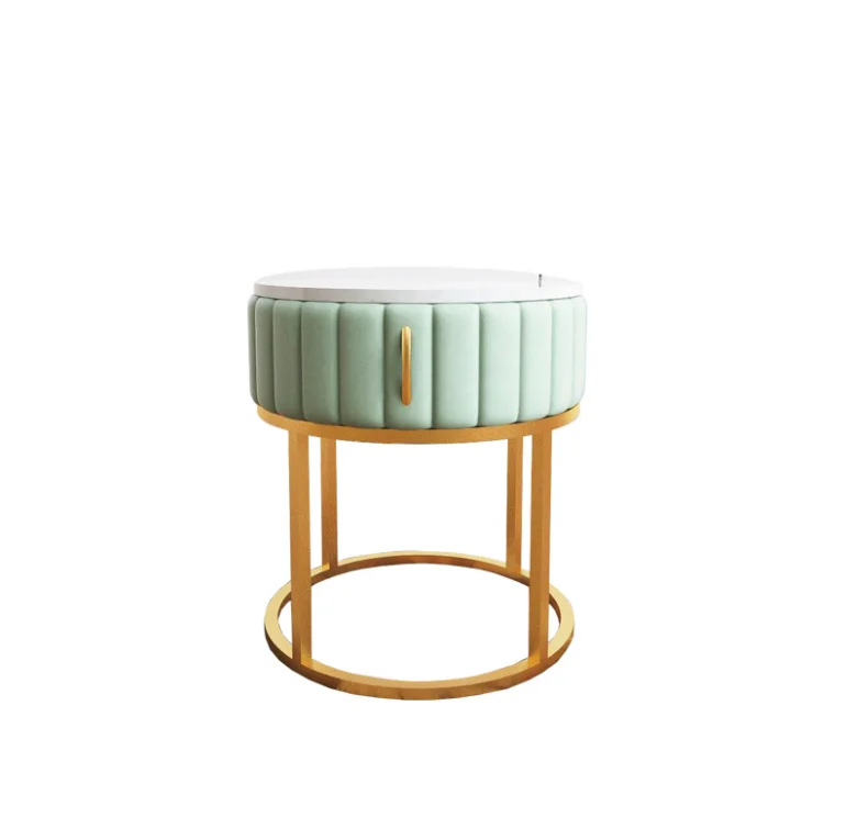 Nordic Marble Top Bedside Table Home Bedroom Light Luxury Storage Small