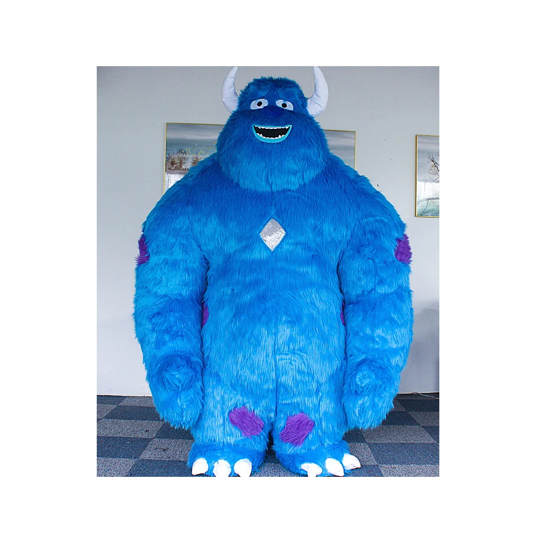 Hot Selling Halloween Cosplay Inflatable Monster Costume Scary Inflatable  Mascot Costume Adult Sully Monsters Inc Costume
