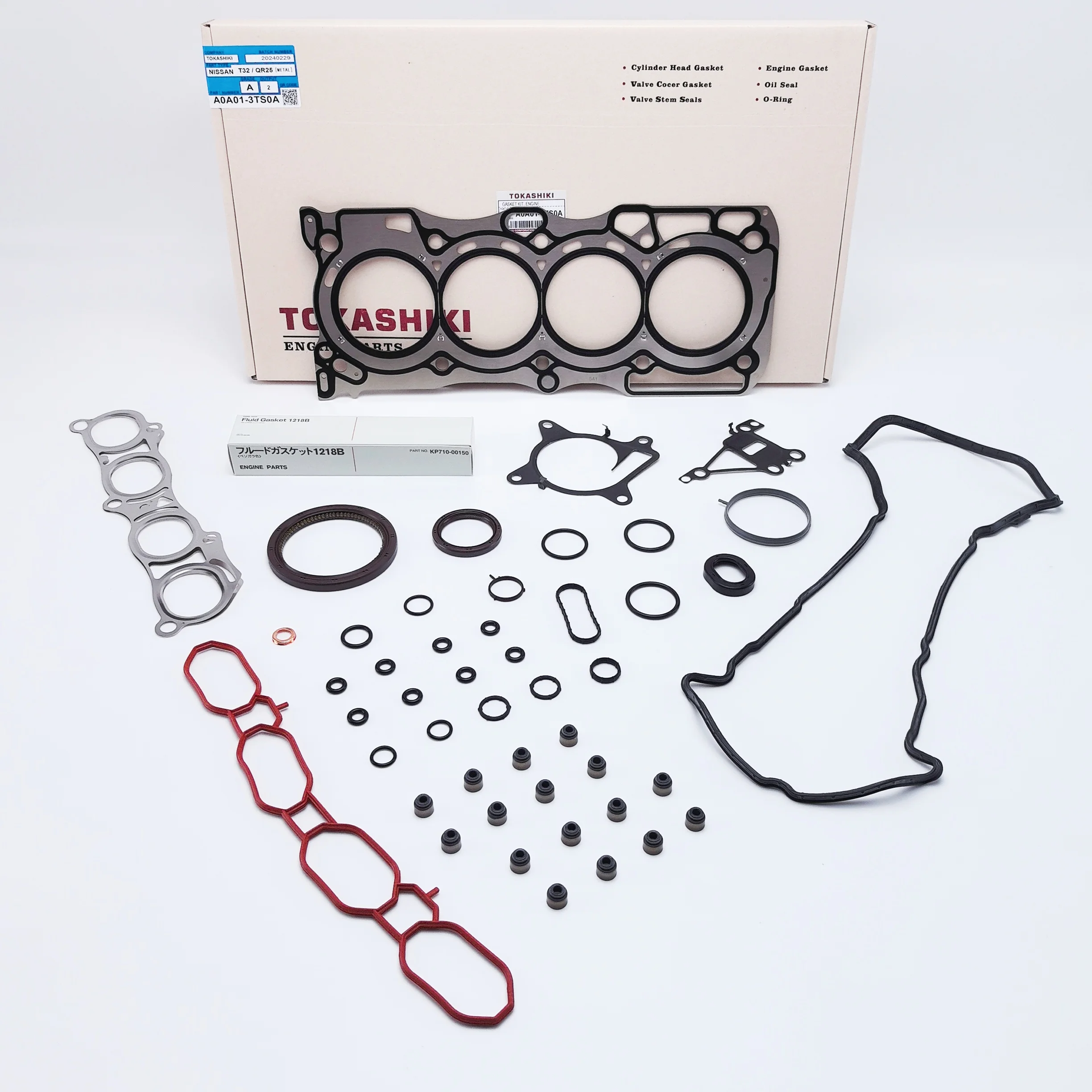 TOKASHIKI Engine Overhaul Cylinder Head Gasket Kit for Nissan QR25/T32
