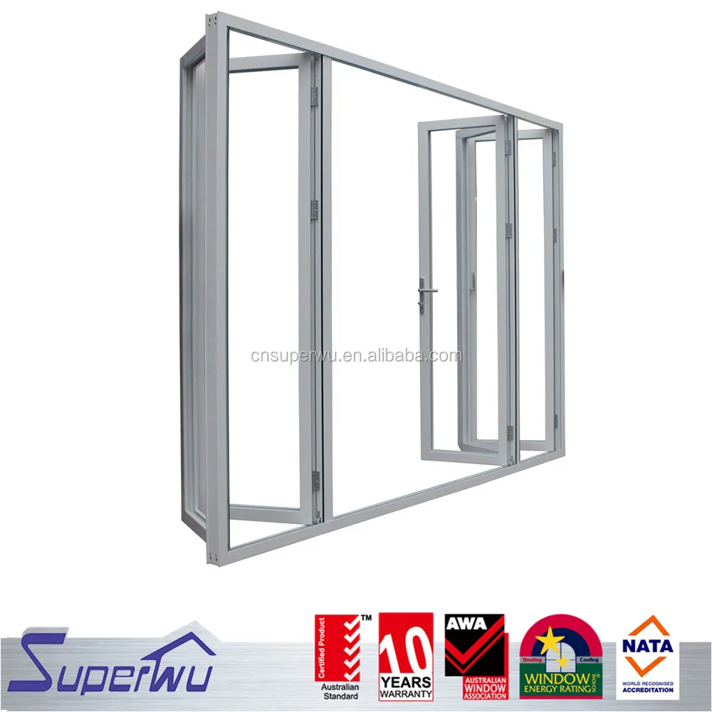 Luxury home aluminum double tempered glass folding doors