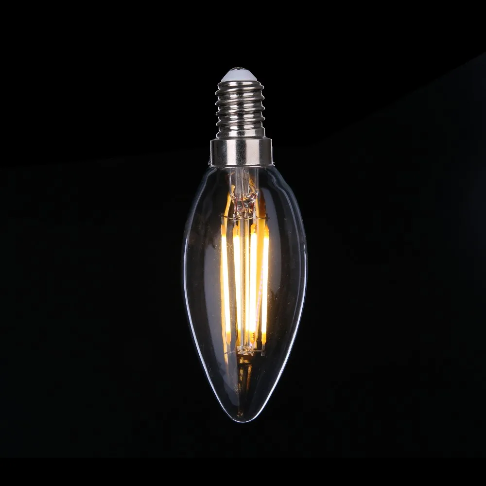 hot selling China factory pendant lamp led light bulb b10 c35 2w 4w 5w e14 e12 energy saving edison led filament candle bulb