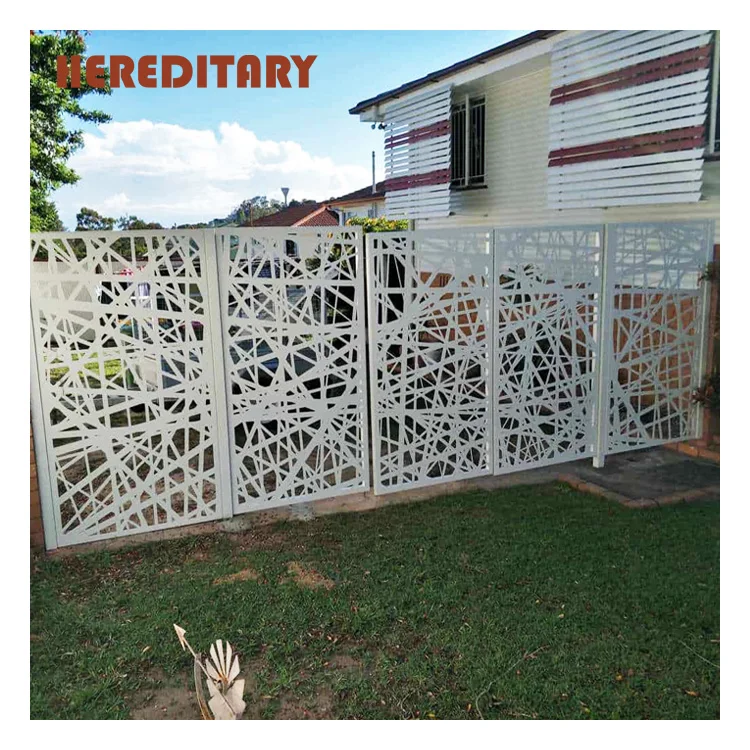 Modern White Cnc Cutting Main Gate And Laser Cut Garden Gate Driveway ...