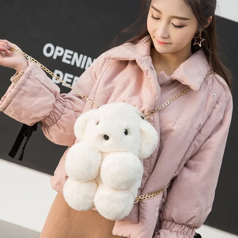 fluffy bear bag