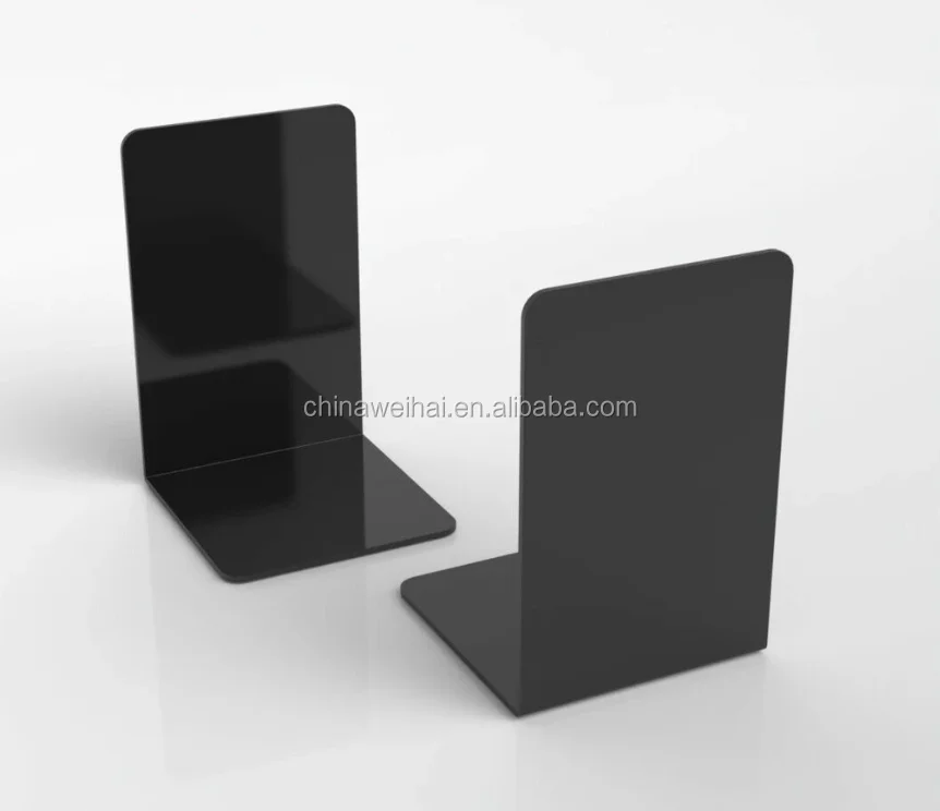 Book Office Bookends Organiser Stand Gloss Black Acrylic Bookends School 