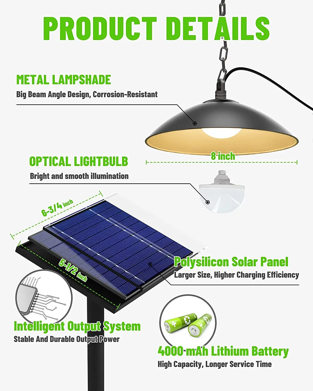 Wholesale Led Hanging Solar Shed Light Two Head Chandelier Lamp