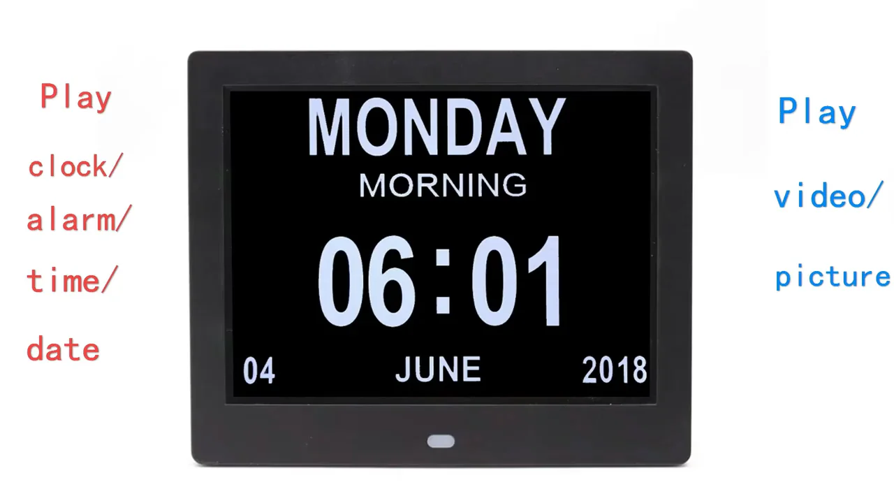 8 Inch Day Clock Calendar For Memory Loss Alzheimers Dementia Patients