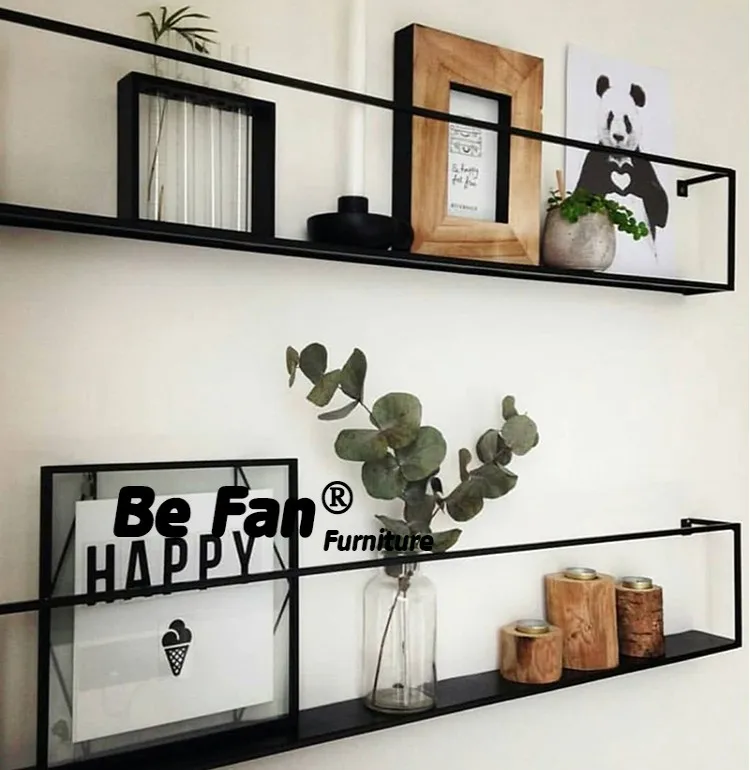 Modern Living Room Sofa Background Wall Rack Creative Wall Shelf