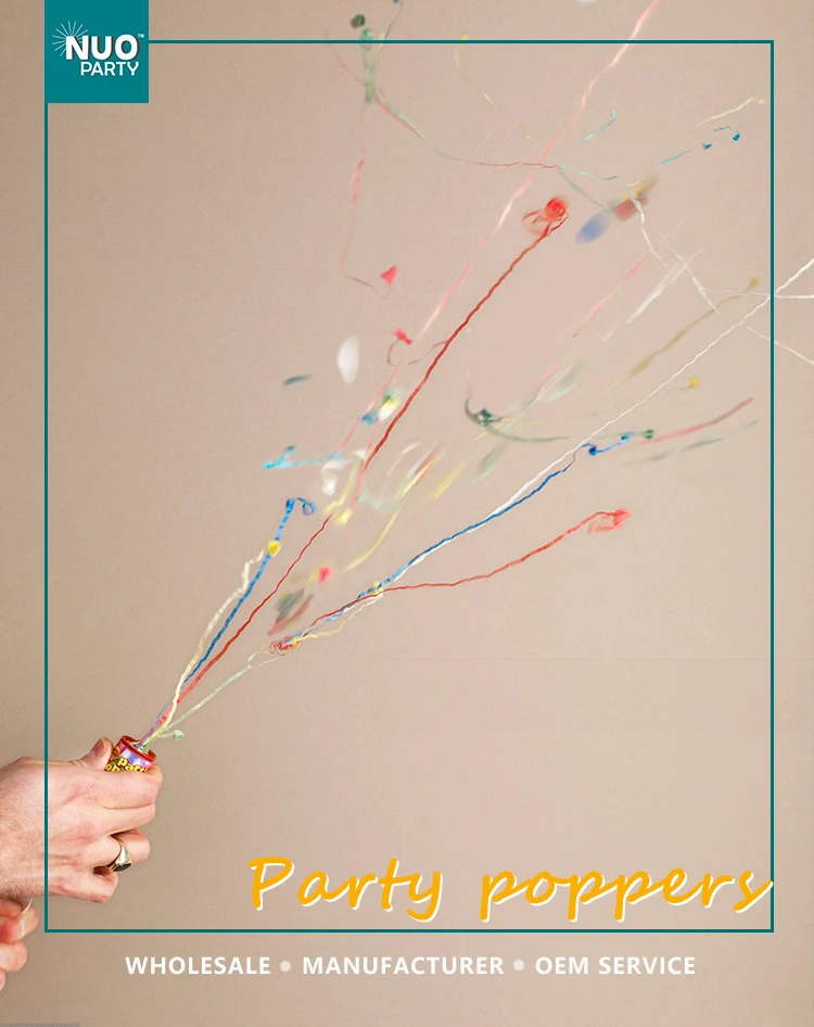 Rose Red Metallic Streamer Party Poppers Color Metallic Paper Bottle