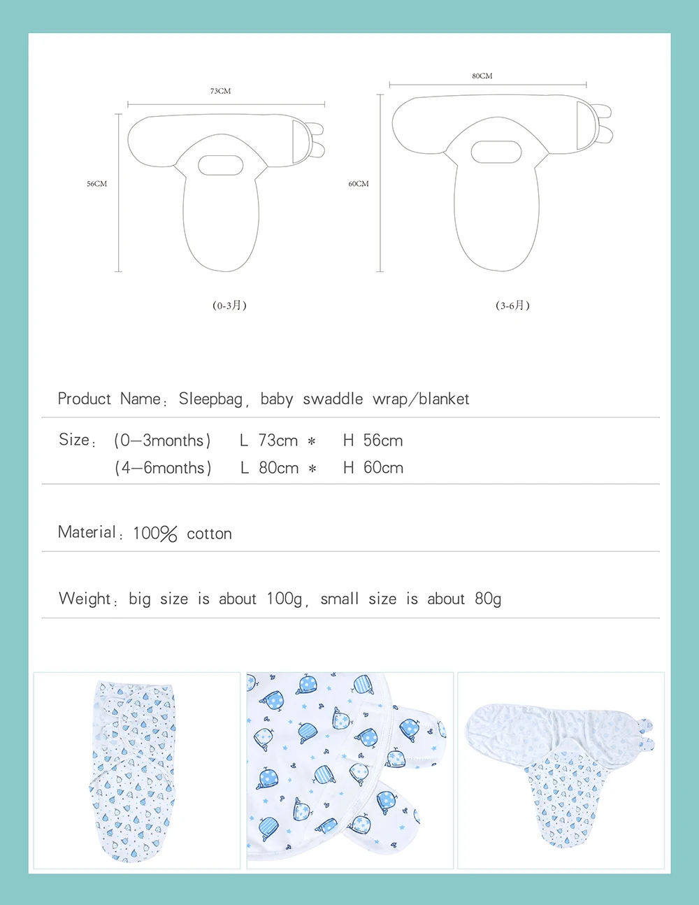 Adjustable 3 Pack Infant Newborn Swaddle Wrap Swaddle Organic Cotton