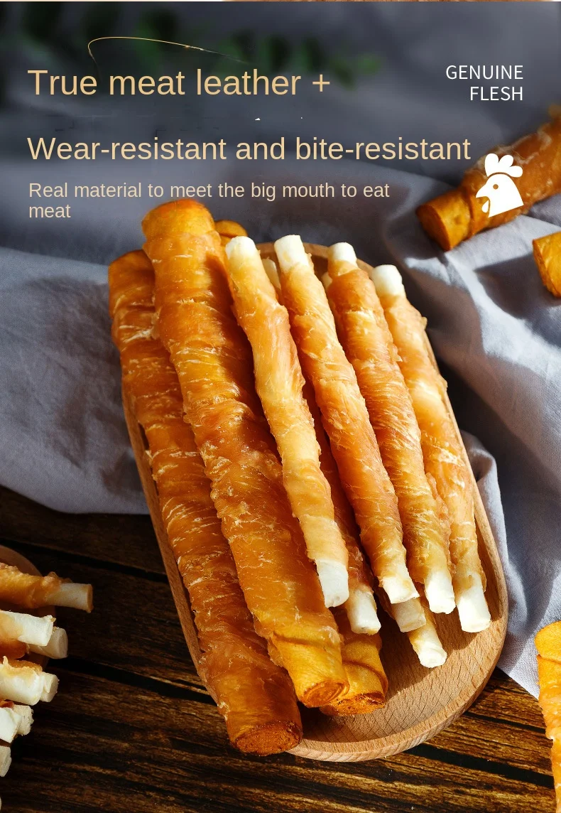 Dog Grinding Stick with Chicken Cowhide Duck Materials-Bite Resistant Dental Cleaning Pet Snack factory