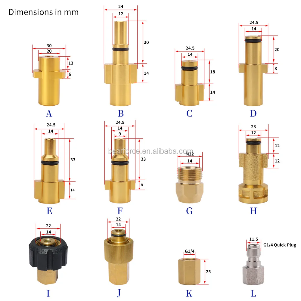 Pressure Washer Gun Lance Adapter Quick Connector Snow Foam