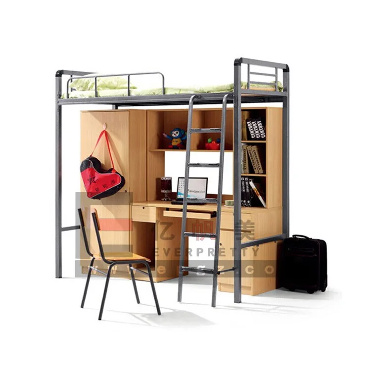 Dormitory Furniture Metal Bunk Beds Loft Bed With Computer Desk