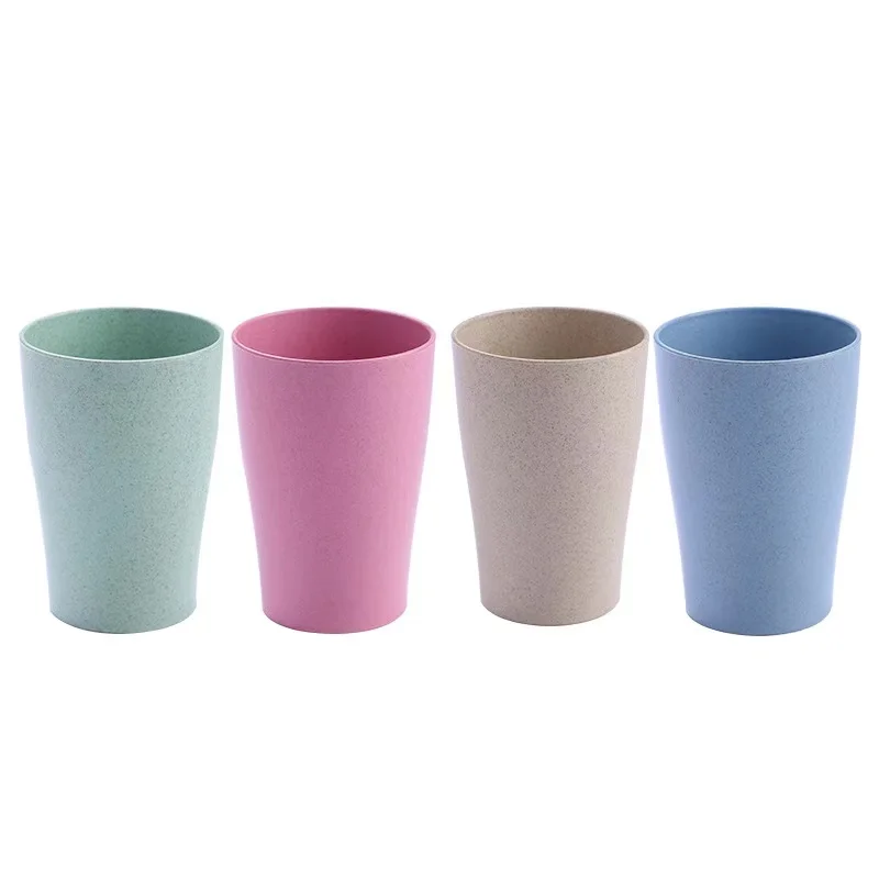 9oz 280ml Unbreakable Wheat Straw Plastic Cups Lightweight Stackable ...