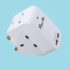 UK BASIC Surge Protector 6 outlet 2 USB 2.AA 13A 250V Master Switch White Clamp Power Module WALL ADAPTER 3 OUTLET 2 usb