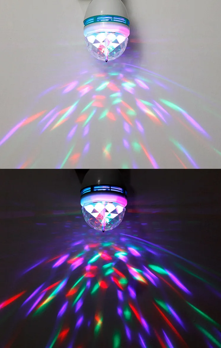 Ampoule de Scène LED Boule Magique en Cristal Tournant E27 Lumière De Scène Coloré pour Soirée Disco KTV Partie