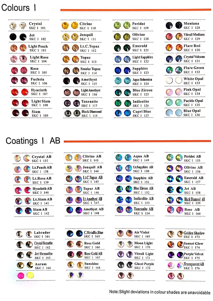 color for rhinestone