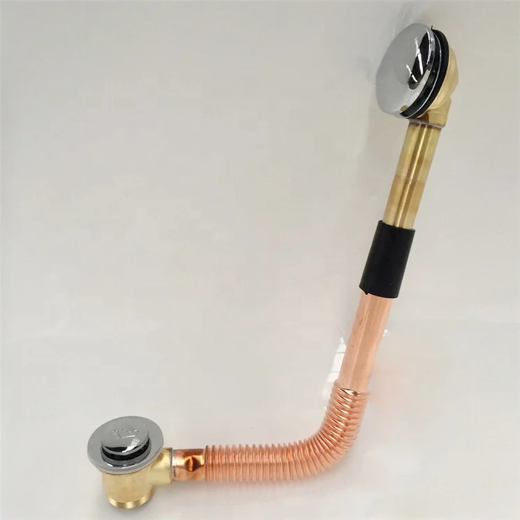 Massage Bathtub Drain Brass Overflow Drainer Waste Bath Accessories