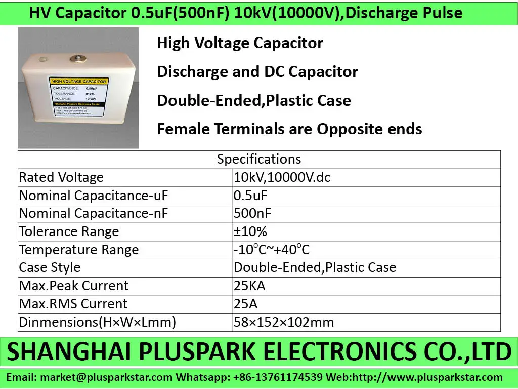 Capacitor 0.5uf 10kv,High Voltage Capacitor 10kv 500nf,Hv Pulse