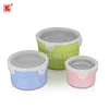 Colorful Double wall Stainless steel food storage box bins plastic Wheat Straw food container with lid