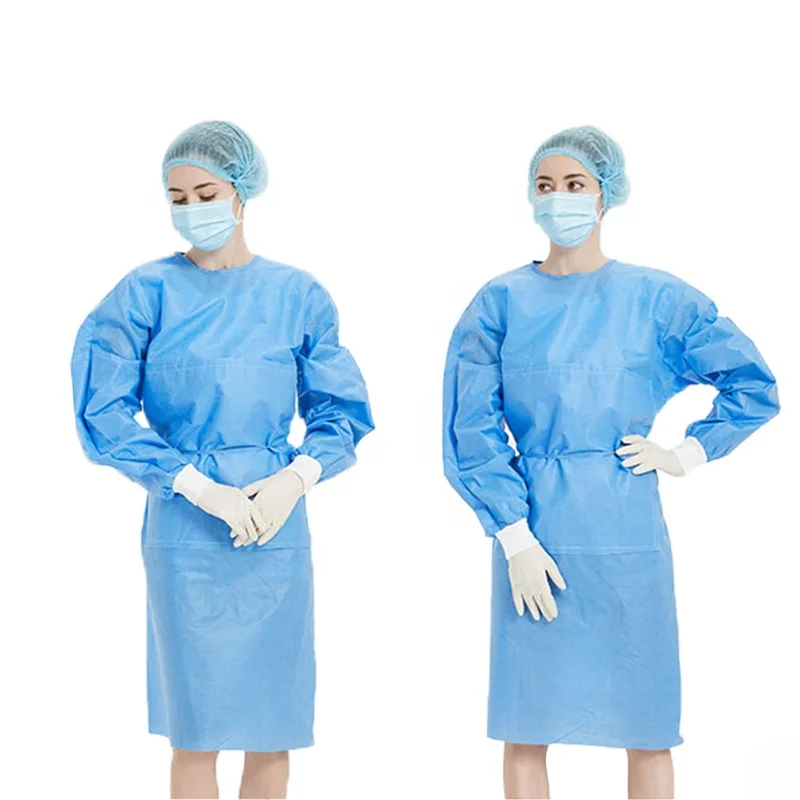 Disposable non woven sterile hospital reinforced surgical surgeon gown