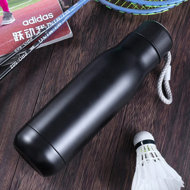 Leak-Proof & Spill Proof 18oz Double-Walled Vacuum Insulated Sports Flask Stainless Steel Water Bottle with Large Mouth Opening