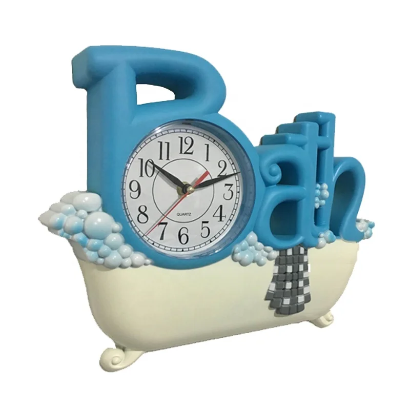 Cute Plastic Bathroom Wall Clock Cartoon Design Decorative Clock For