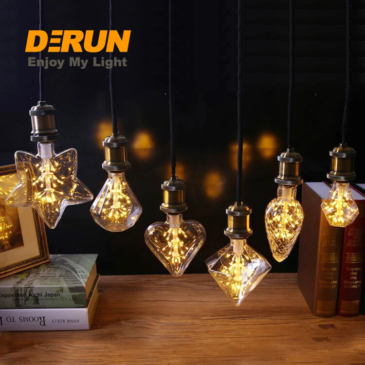 Christmas vintage edison filament decorative lighting fixture party lamp e26 e27 sky stars starry light led bulb , DEC-STARRY