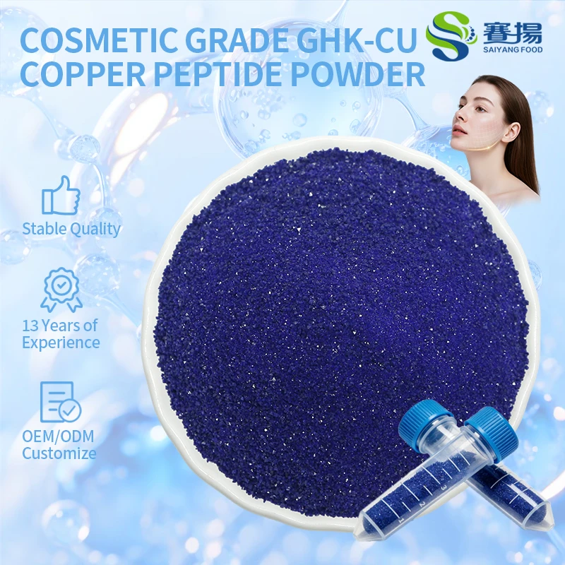 ghk-cu foods SAIYANG Cosmetic Copper Tripeptide-1 High Purity Ghk-cu Raw Skin Care Repair CAS 89030-95-5 99% Ghk-cu Copper Powder Ultimate Intramuscular Injection Course Wound Healing Research Size:1 Kilogram (2.2 lbs)