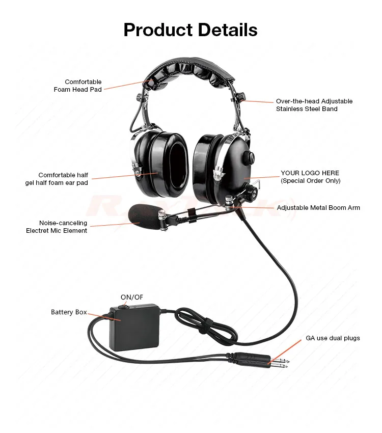 Source Raytalk Active Noise Cancelling Aviation ANR for fixed wing 172 182 m.alibaba.com