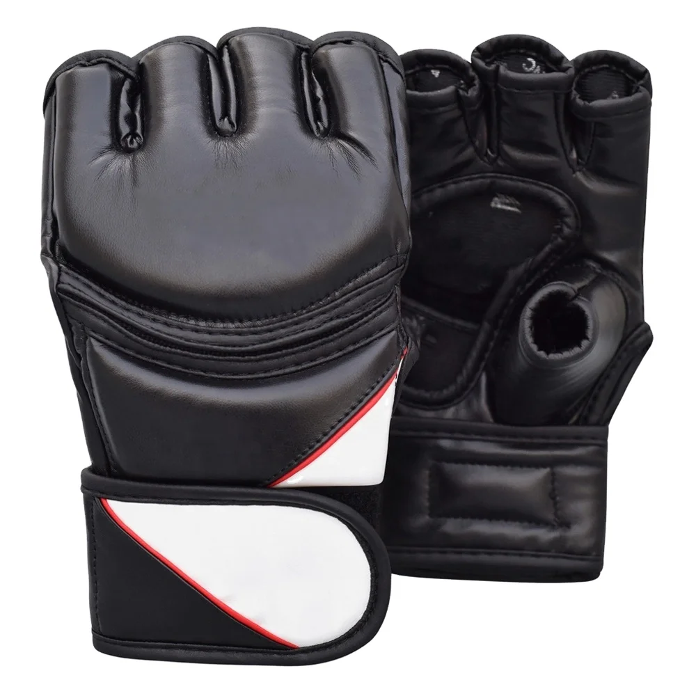 Sparring Grappling Boxing Gloves MMA UFC Fight Punch Ultimate Mitts PU Leather 
